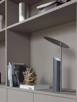 Lámparas De Mesa|Lámparas De Techo></noscript>Verpan Lámpara de mesa grande de diseño Verner Panton Reflect Gris azulado, plateado
