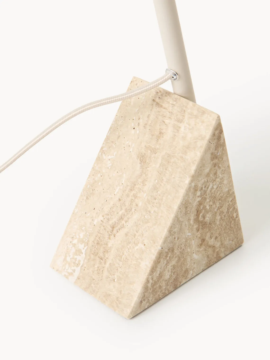 Lámparas De Mesa|Lámparas De Techo>Westwing Collection Lámpara de mesa grande de travertino Reyna Beige claro, travertino beige