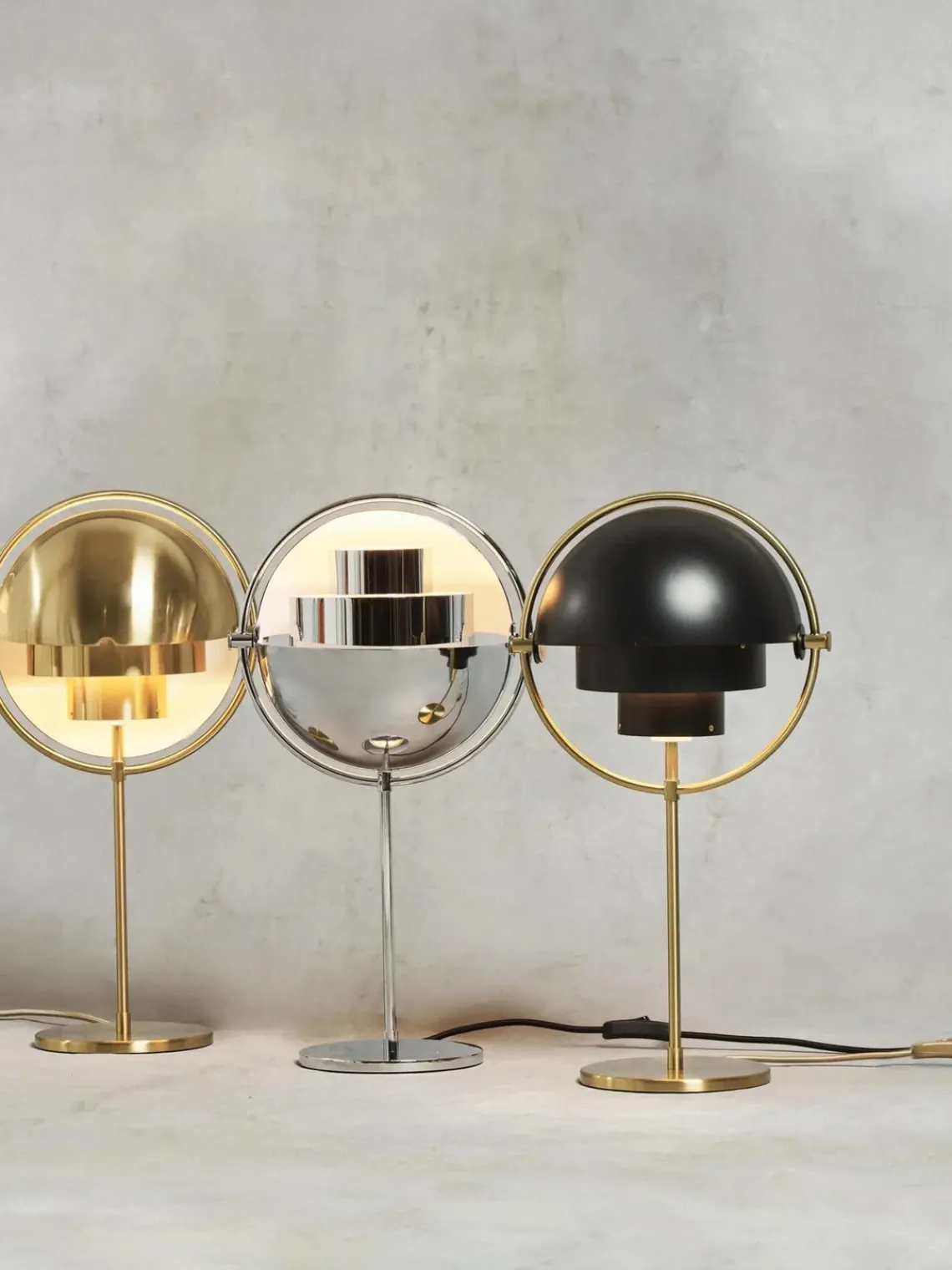 Lámparas De Mesa|Lámparas De Techo>GUBI Lámpara de mesa grande regulable Multi-Lite Negro mate, dorado mate