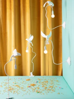 Lámparas De Mesa|Lámparas De Techo></noscript>SELETTI Lámpara de mesa grande regulable con pinza Sparrow Blanco mate