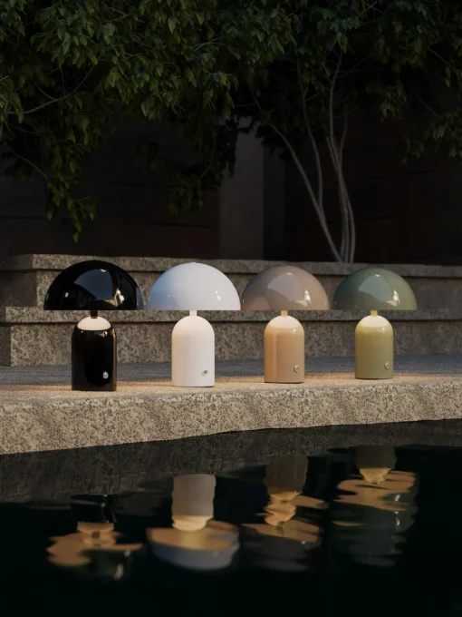 Lámparas De Mesa De Exterior|Lámparas De Mesa>Westwing Collection Lámpara de mesa LED pequeña regulable Walter, portátil Blanco brillante