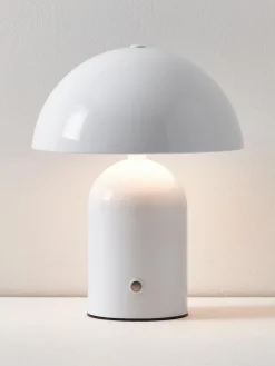 Lámparas De Mesa De Exterior|Lámparas De Mesa></noscript>Westwing Collection Lámpara de mesa LED pequeña regulable Walter, portátil Blanco brillante