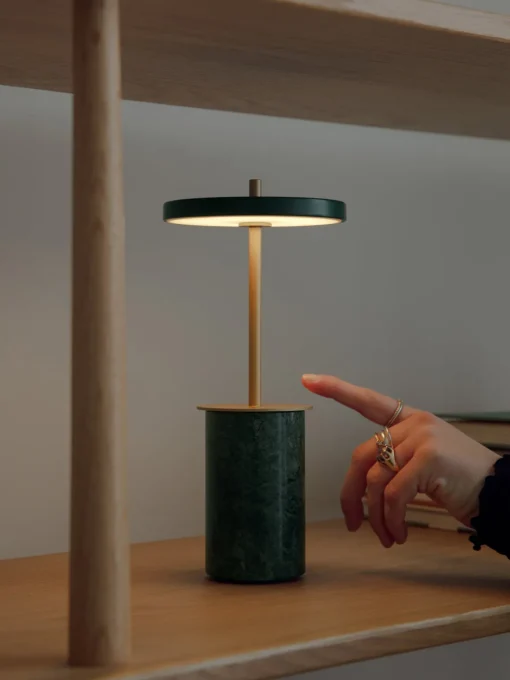 Sale Lámpara de mesa LED pequeña regulable de mármol Asteria, portátil Lámparas De Mesa|Lámparas De Techo