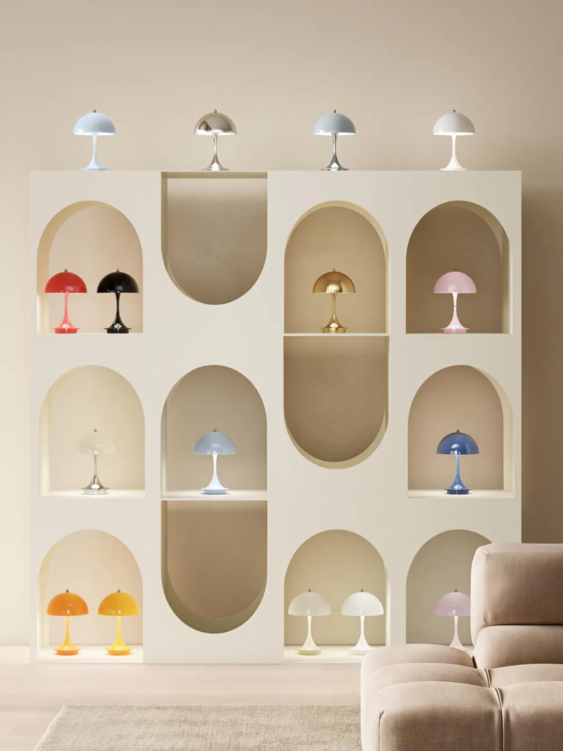 Lámpara de mesa LED regulable Panthella de diseño Verner Panton, 24 cm, portátil Lámparas De Mesa|Lámparas De Techo