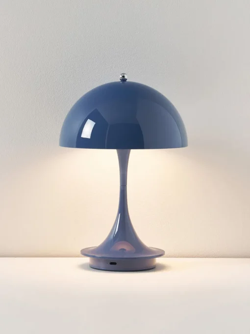 Lámparas De Mesa|Lámparas De Techo>Louis Poulsen Lámpara de mesa LED regulable Panthella de diseño Verner Panton, 24 cm, portátil Plástico azul