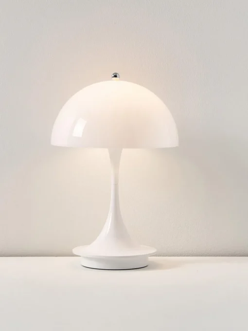 Lámparas De Mesa De Exterior|Lámparas De Mesa>Louis Poulsen Lámpara de mesa LED regulable Panthella de diseño Verner Panton, 24 cm, portátil Plástico blanco