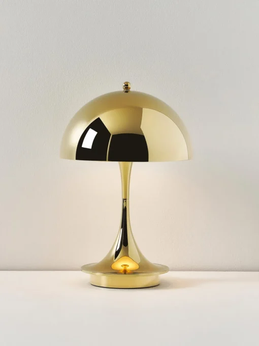 Lámparas De Mesa De Exterior|Lámparas De Mesa>Louis Poulsen Lámpara de mesa LED regulable Panthella de diseño Verner Panton, 24 cm, portátil Plástico dorado