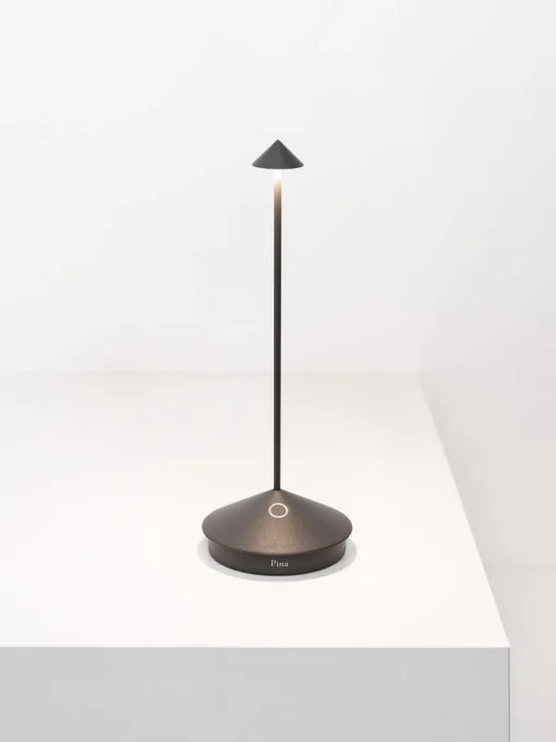 Lámparas De Mesa De Exterior|Lámparas De Techo>Zafferano Lámpara de mesa LED regulable pequeña Pina Pro, portátil Gris antracita