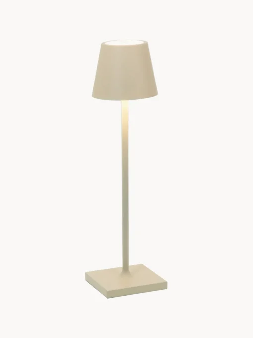 Lámparas De Mesa De Exterior|Lámparas De Mesa De Exterior>Zafferano Lámpara de mesa LED regulable Poldina, portátil Beige claro mate