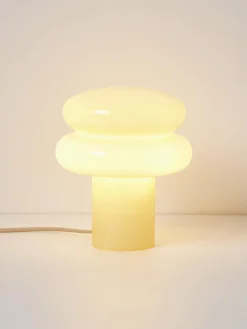 Lámparas De Mesa|Lámparas De Techo></noscript>Westwing Collection Lámpara de mesa pequeña de vidrio opalino Baya Amarillo claro