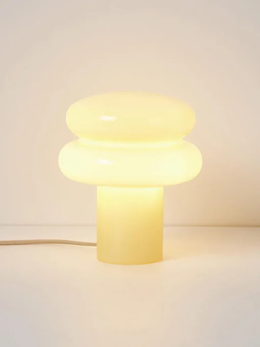 Lámparas De Mesa|Lámparas De Techo>Westwing Collection Lámpara de mesa pequeña de vidrio opalino Baya Amarillo claro