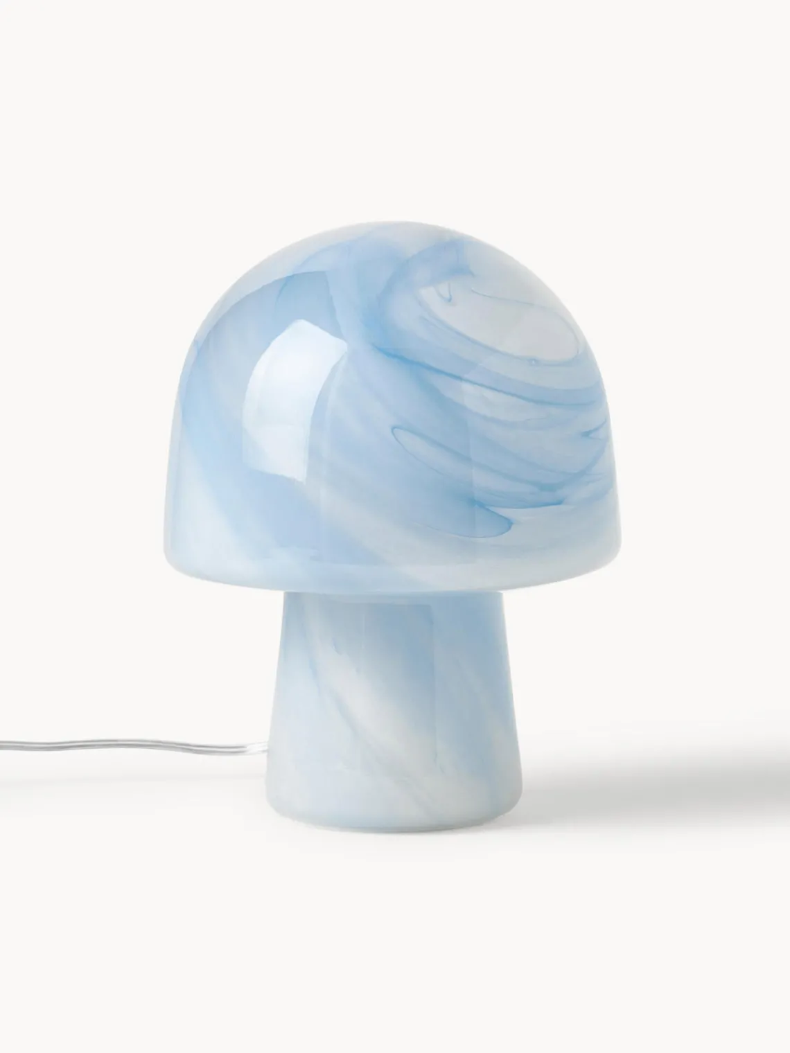 Lámparas De Mesa|Lámparas De Techo>Westwing Collection Lámpara de mesa pequeña en look mármol Talia Aspecto mármol azul claro