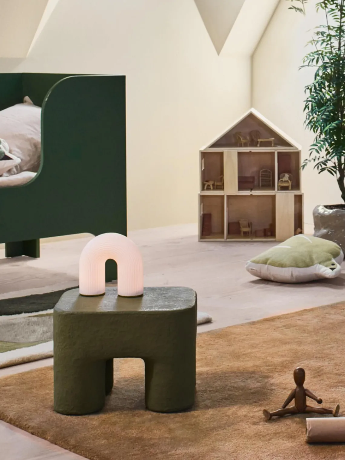 Lámparas De Mesa|Lámparas De Techo>Ferm Living Lámpara de mesa pequeña LED regulable con estructura acanalada, portátil