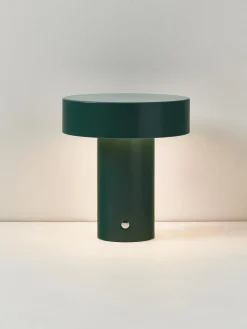 Lámparas De Mesa|Lámparas De Techo></noscript>Westwing Collection Lámpara de mesa pequeña LED regulable Kamal, pórtatil Verde oscuro