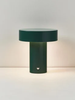 Lámparas De Mesa|Lámparas De Techo></noscript>Westwing Collection Lámpara de mesa pequeña LED regulable Kamal, pórtatil Verde oscuro