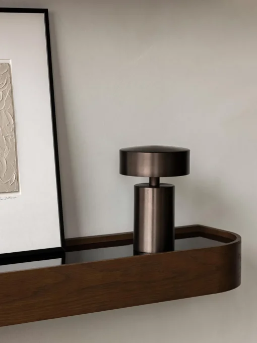 Lámparas De Techo|Lámparas De Mesa>Audo Copenhagen Lámpara de mesa pequeña regulable Columna, portátil Marrón oscuro