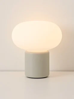 Lámparas De Mesa|Lámparas De Techo></noscript>New Works Lámpara de mesa pequeña regulable Karl-Johan, portátil Blanco, gris claro