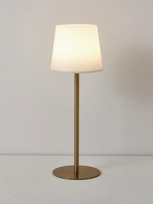 Lámparas De Mesa De Exterior|Lámparas De Techo>Westwing Collection Lámpara de mesa regulable con conexión USB Fausta Dorado, blanco