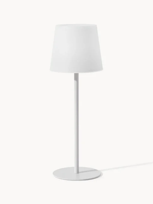 Lámparas De Mesa De Exterior|Lámparas De Techo>Westwing Collection Lámpara de mesa regulable con conexión USB Fausta Verde salvia, blanco