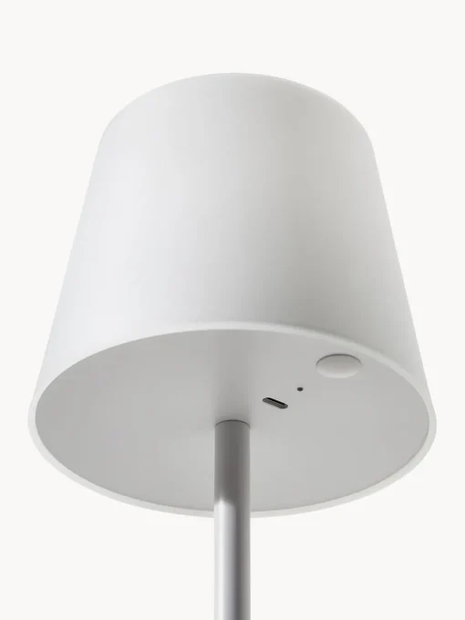Lámparas De Mesa De Exterior|Lámparas De Techo>Westwing Collection Lámpara de mesa regulable con conexión USB Fausta Verde salvia, blanco