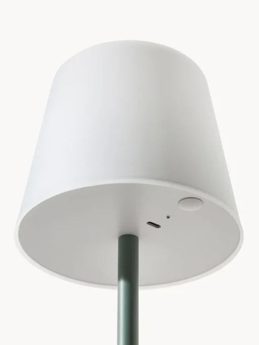 Lámparas De Mesa De Exterior|Lámparas De Techo>Westwing Collection Lámpara de mesa regulable con conexión USB Fausta Verde salvia, blanco