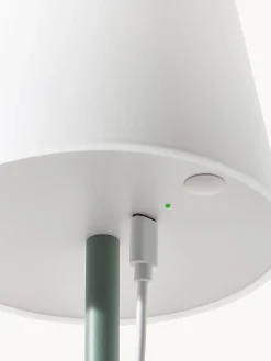 Lámparas De Mesa De Exterior|Lámparas De Techo></noscript>Westwing Collection Lámpara de mesa regulable con conexión USB Fausta Verde salvia, blanco