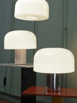 New Lámpara de mesa regulable de cristal opalino Bellhop Lámparas De Mesa|Lámparas De Techo