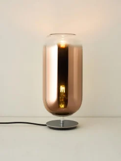 Lámparas De Mesa|Lámparas De Techo></noscript>Artemide Lámpara de mesa soplada artesanalmente Gople, tamaños diferentes Marrón, plateado