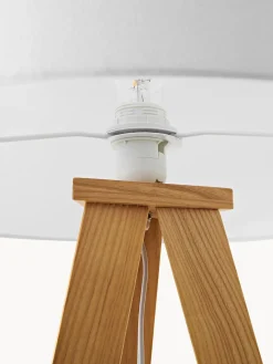 Outlet Lámpara de pie con pantalla de madera maciza Jake Lámparas De Pie|Lámparas De Techo