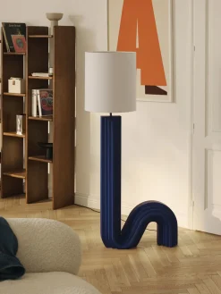 Lámparas De Pie|Lámparas De Techo></noscript>Westwing Collection Lámpara de pie de diseño Luomo Azul oscuro, blanco Off White