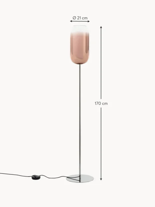 Lámparas De Pie|Lámparas De Techo>Artemide Lámpara de pie de vidrio soplado artesanalmente Gople Cobre, plateado