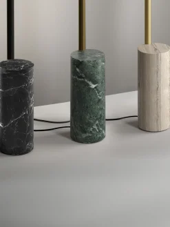 Lámparas De Pie|Lámparas De Techo></noscript>Panzeri Lámpara de pie LED regulable con base de mármol Hilow Line Mármol dorado, beige