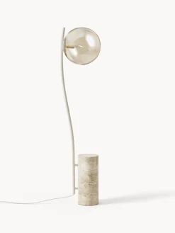 Lámparas De Pie|Lámparas De Techo>Westwing Collection Lámpara de pie pequeña de travertino Cora