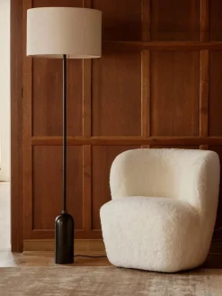 Lámparas De Pie|Lámparas De Techo>GUBI Lámpara de pie regulable con base de mármol Gravity Beige claro, negro veteado