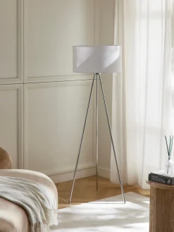 Lámparas De Pie|Lámparas De Techo></noscript>Westwing Collection Lámpara de pie trípode Cella Blanco, cromo