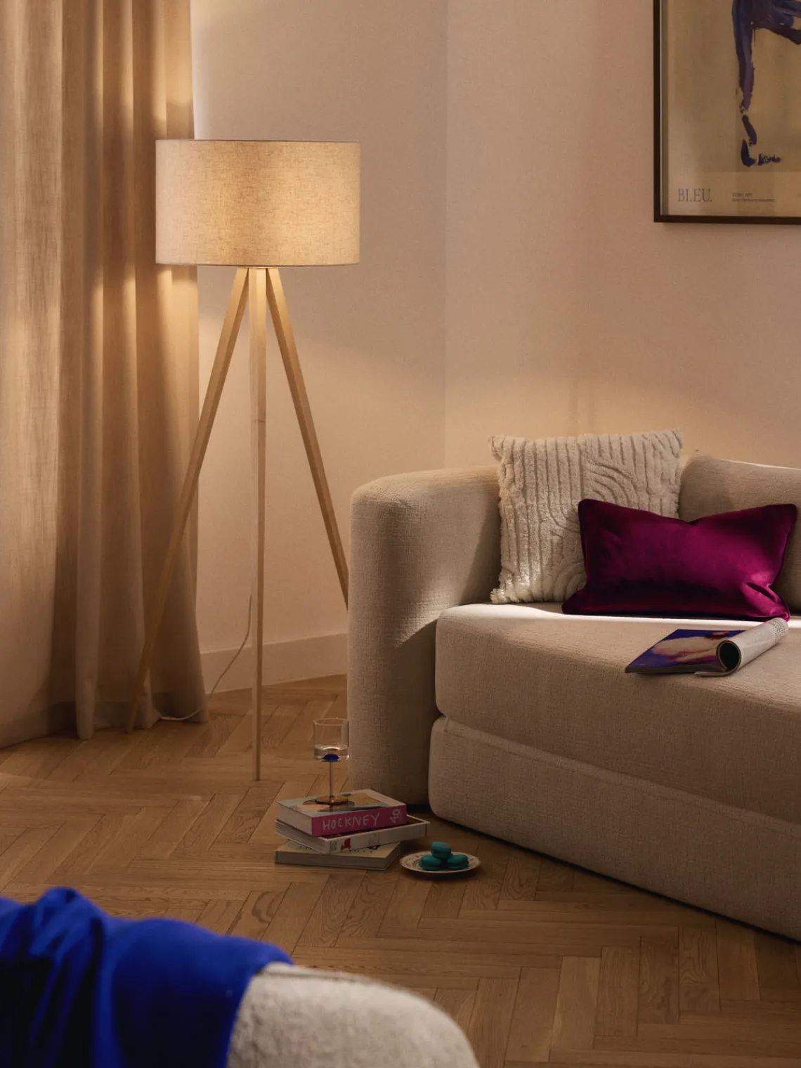 Clearance Lámpara de pie trípode de madera maciza Jake Lámparas De Pie|Lámparas De Techo