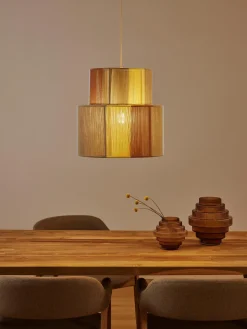 Lámparas De Techo|Lámparas De Techo>Westwing Collection Lámpara de techo de hilos de lino Lace Multicolor