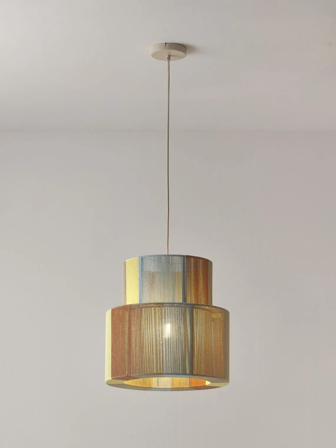 Lámparas De Techo|Lámparas De Techo>Westwing Collection Lámpara de techo de hilos de lino Lace Multicolor