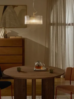 Lámparas De Techo|Lámparas De Techo>Westwing Collection Lámpara de techo de vidrio acanalado Emmi Dorado, transparente