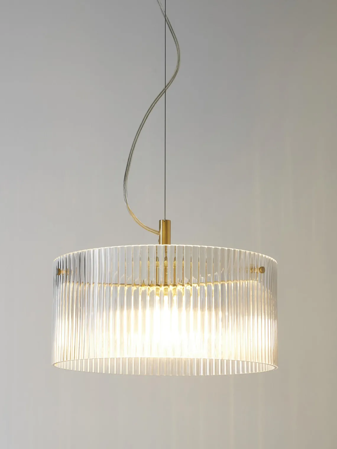 Lámparas De Techo|Lámparas De Techo>Westwing Collection Lámpara de techo de vidrio acanalado Emmi Dorado, transparente
