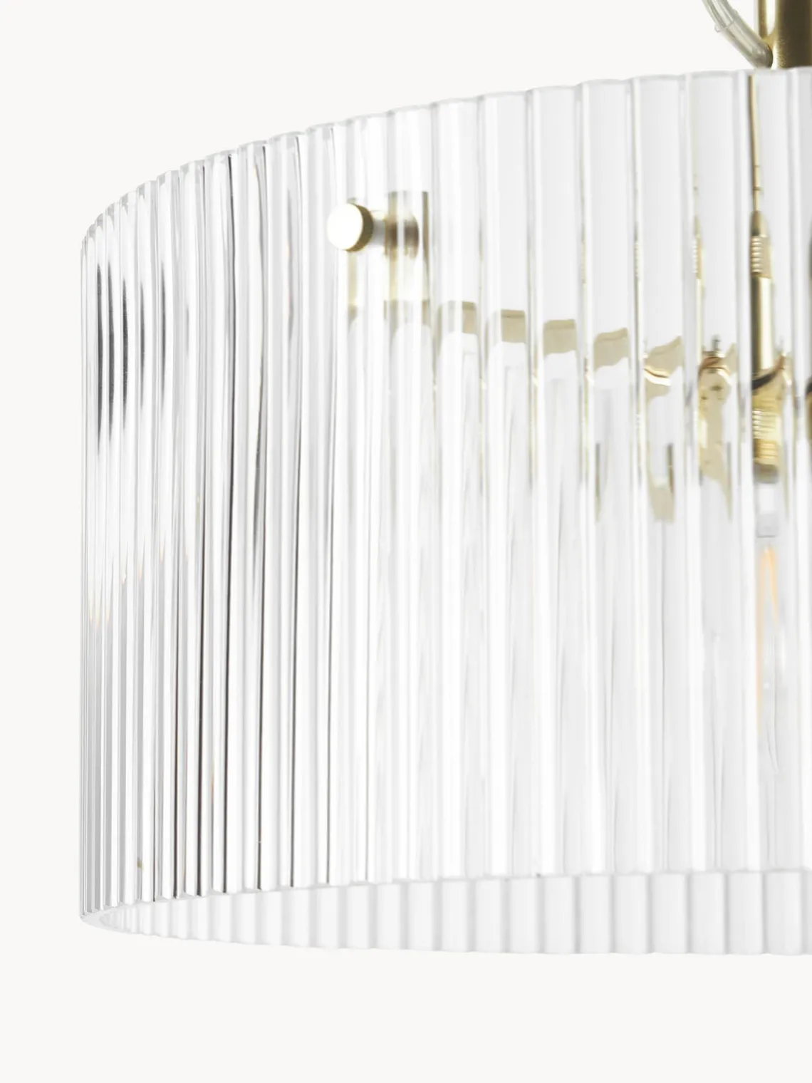 Lámparas De Techo|Lámparas De Techo>Westwing Collection Lámpara de techo de vidrio acanalado Emmi Dorado, transparente