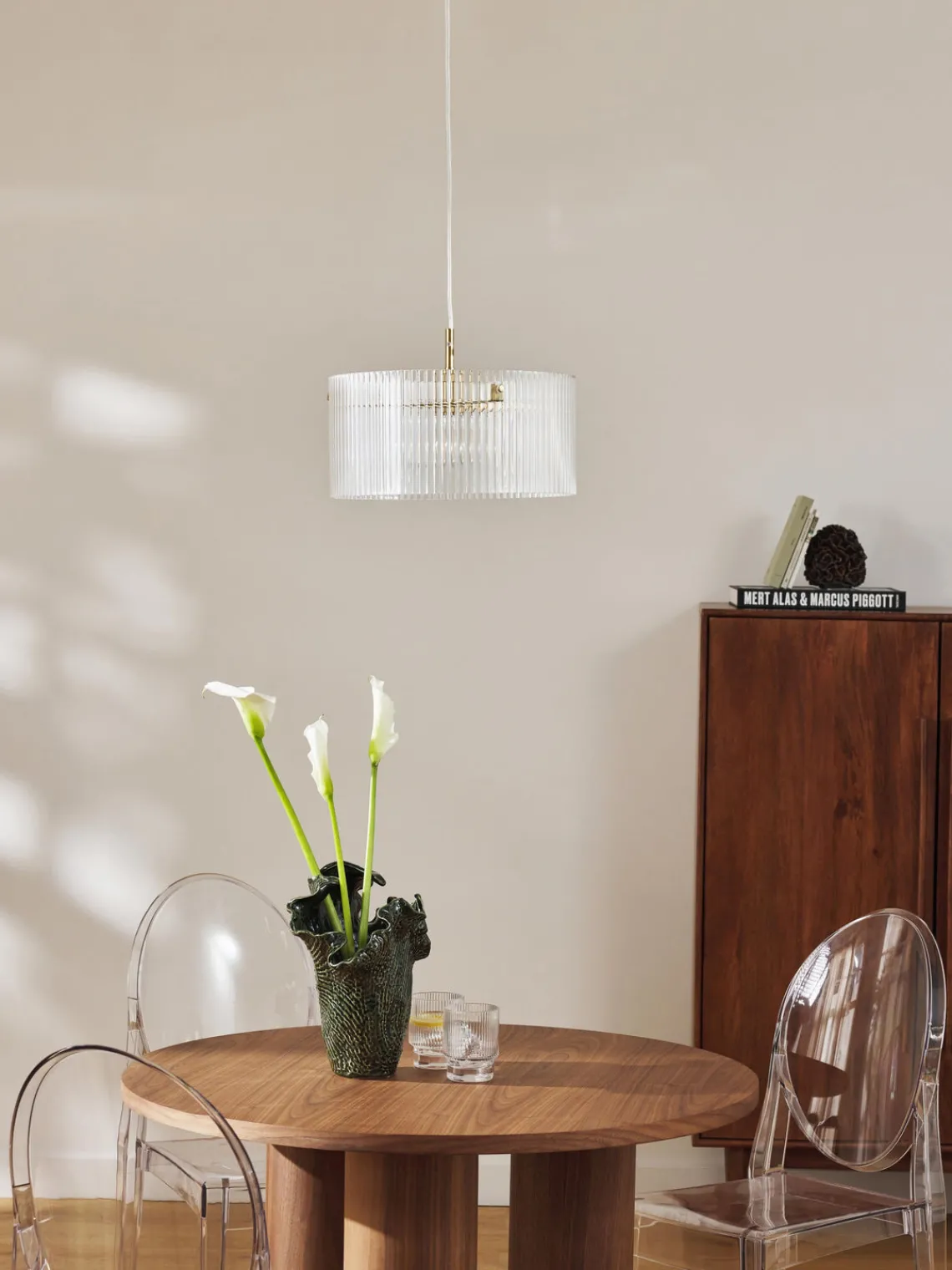 Lámparas De Techo|Lámparas De Techo>Westwing Collection Lámpara de techo de vidrio acanalado Emmi Dorado, transparente