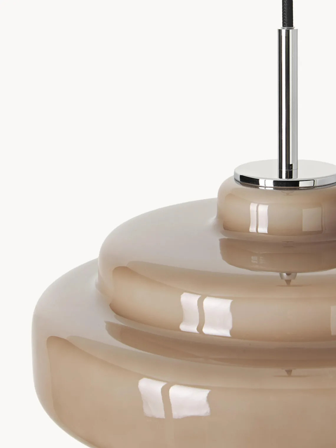 Lámparas De Techo|Lámparas De Techo>Westwing Collection Lámpara de techo de vidrio Millie Taupe, plateado