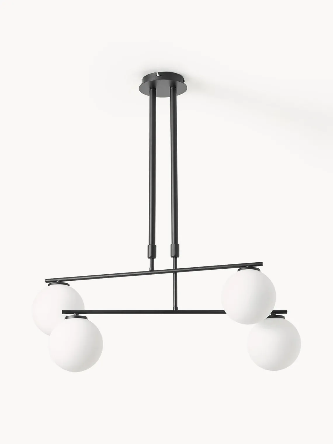 Lámparas De Techo|Lámparas De Techo>Westwing Collection Lámpara de techo de vidrio opalino Atlanta Blanco, negro