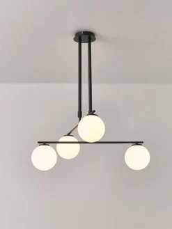 Lámparas De Techo|Lámparas De Techo>Westwing Collection Lámpara de techo de vidrio opalino Atlanta Blanco, negro