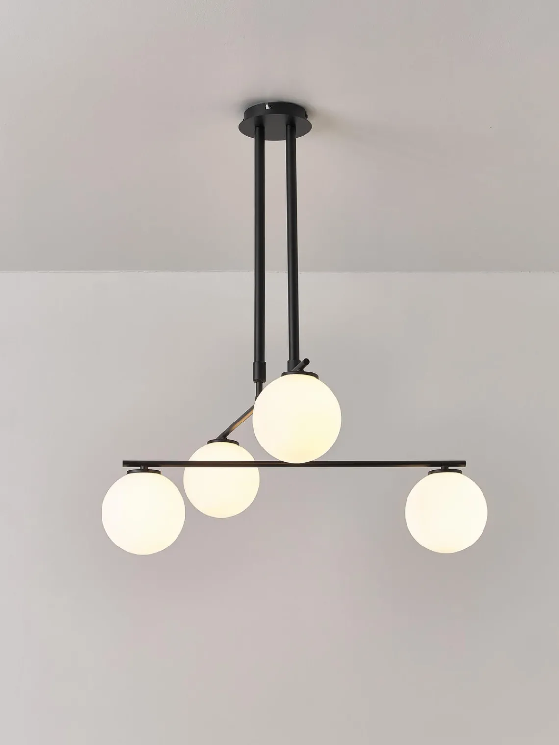 Lámparas De Techo|Lámparas De Techo>Westwing Collection Lámpara de techo de vidrio opalino Atlanta Blanco, negro