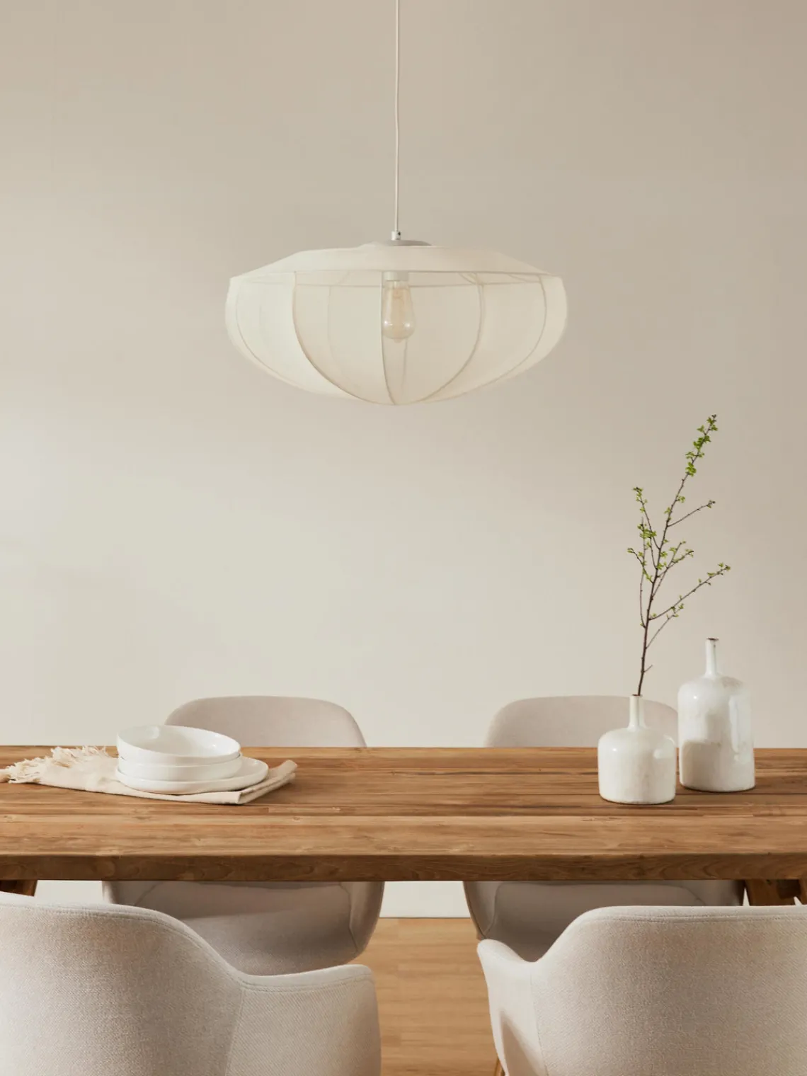 Lámparas De Techo|Lámparas De Techo>Westwing Collection Lámpara de techo en tejido malla Beau Beige claro