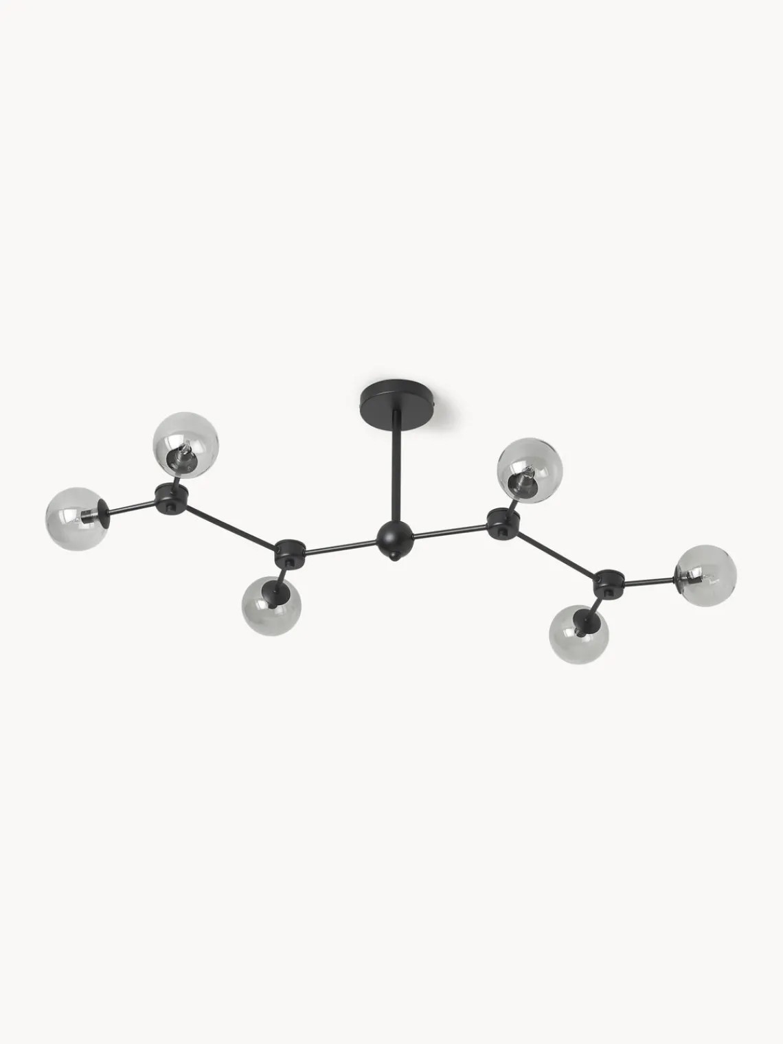 Plafones|Lámparas De Techo>Westwing Collection Lámpara de techo grande Aurelia Gris transparente, negro