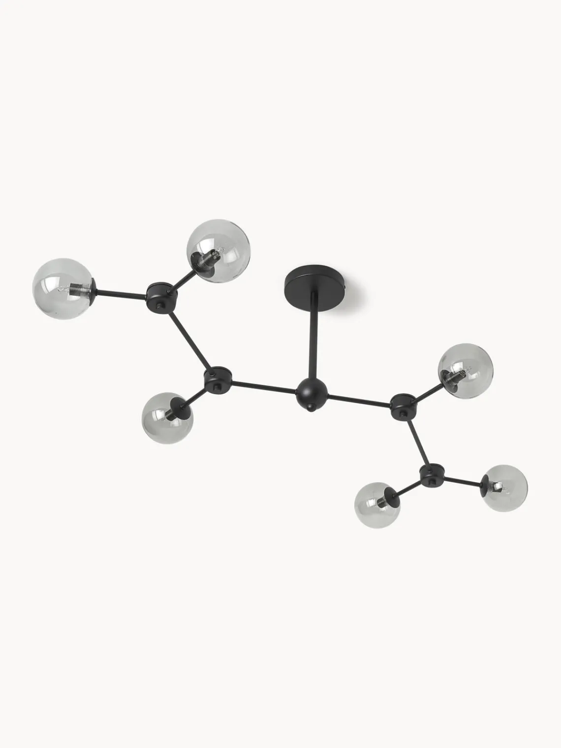 Plafones|Lámparas De Techo>Westwing Collection Lámpara de techo grande Aurelia Gris transparente, negro