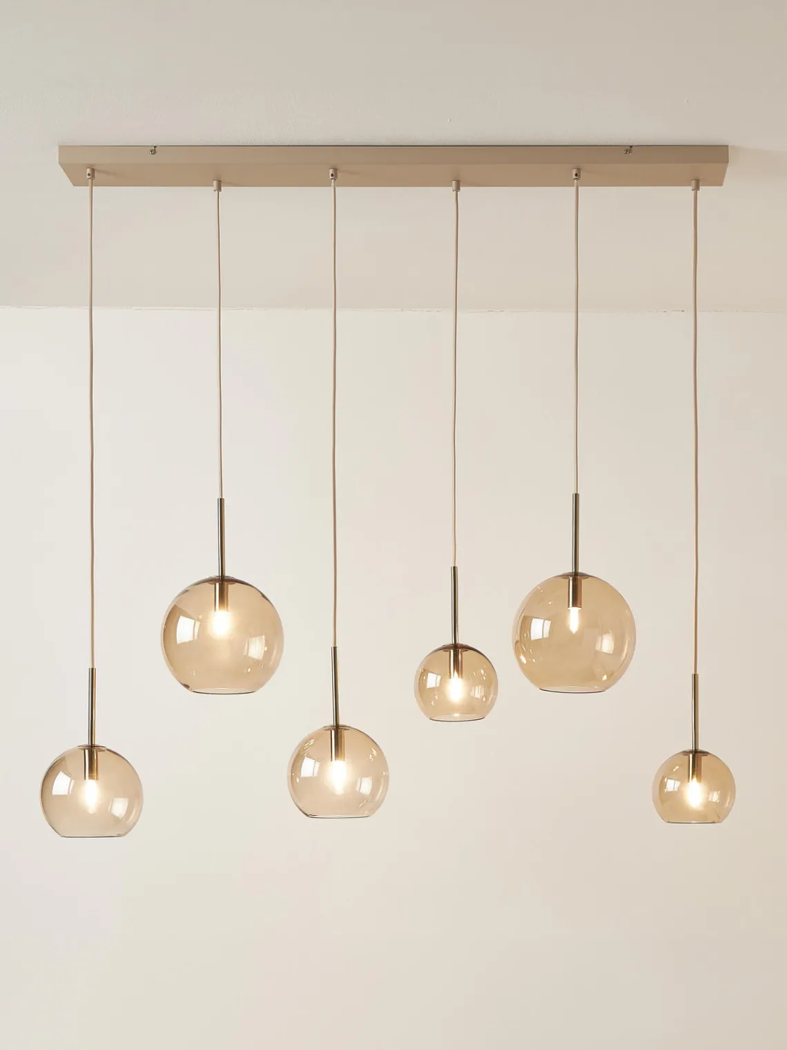 Lámparas De Techo|Lámparas De Techo>Westwing Collection Lámpara de techo grande esferas de vidrio Raquel Beige transparente